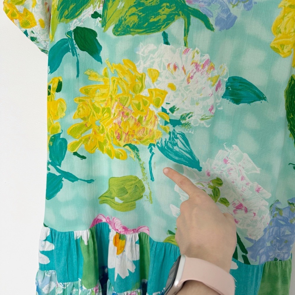 Vintage Jams World Hattie Mini Dress Hydrangeas Floral Garden Collectors - Picture 3 of 9